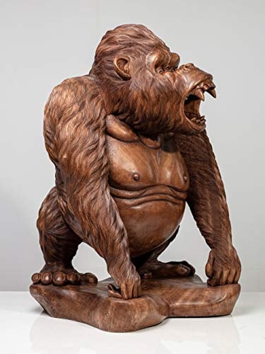 Holzfigur Weise AFFE - Holzskulptur Gorilla GAPPY