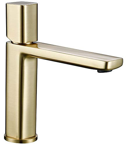 Robinets Grohe Or Laiton Monotrou Poignée Unique Lavabo Sur Pont Évier Eau Chaude Et Froide Robinets De Salle De Bain-A