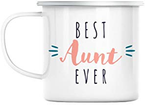 Mug en Métal Emaillé Best Aunt Ever Auntie Family