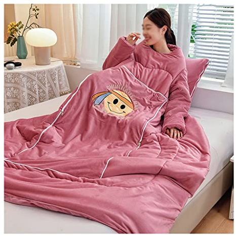 tragbare steppdecke mit ärmeln Lazy Quilt, Wearable Blanket Tröster Mit Zwei Ärmeln Und Einem Reißverschluss Auf Der Rückseite Cozy Plüsch TV Tragbare Decke, EIN Geschenk Für Frauen