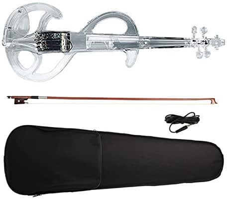 Violine Anfänger 4/4 Elektrische Violine Transparenter Körper Mit Violinbogenetui Farben LED-Leuchten
