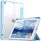 Vobafe Trasparente Cover per iPad 9a/8a/7a Generazione 10,2 Pollici (2021/2020/2019) con Portapenne, Custodia del Paraurti a Prova di Shock con Shell Posteriore Trasparente, Azzurro