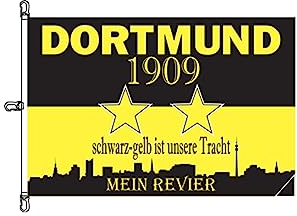 Stormflag Flagge Dortmund Mein Revier Sterne 120x180cm Flagge Fanflagge Dortmund 1909 4x6ft Polyester 1110 g/m2