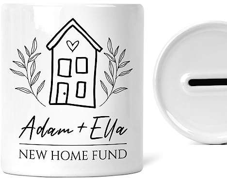 Personalised New House Money Box | Add Any Names | House Fund, Dream House Fund | House Saving Pot, New Home Money Pot