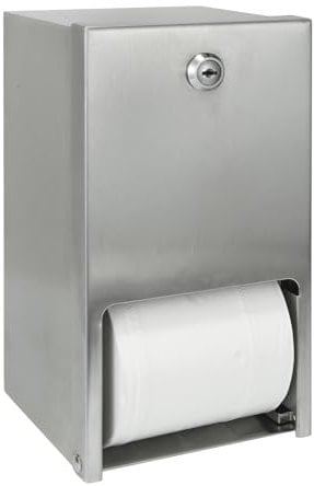 Stardrix 2 Roll Stainless Steel Commercial Toilet Paper Dispenser, Heavy Duty Wall Mount Tissue Holder with Lock for Restroom/Bathroom