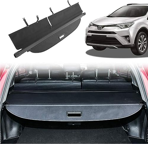 Auto Einziehbarer Laderaumabdeckung Für RAV4 2013 2014 2015 2016 2017 2018,Hintere Kofferraum-Hutablage Schutz Der PrivatsphäRe Frachtabdeckungen Rollo
