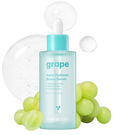 THANKYOU FARMER Grape Aqua Hyaluron Biome Serum 50ml - 10 Types Hyaluronic Acid Serum Gesicht, Vegan, Dermatologist Tested, Non-comedogenic
