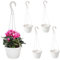 Jeorywoet 5pcs paniers Suspendus en Plastique de Fleur en Plastique Planteurs Suspendus Support de Plante avec Crochet pour Jardin Panier de Suspension Blanc extérieur intérieur