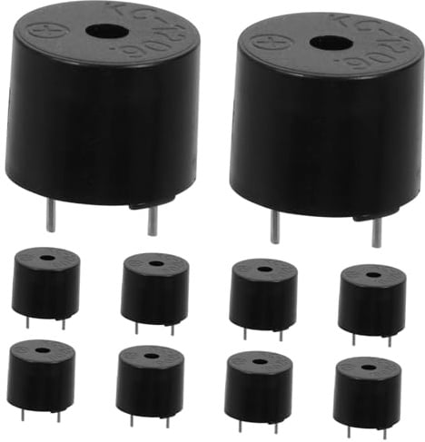 JEWEDECO Elektronischer Passiver Piezo Summer 5v 42 Ohm 10 Stück mit Klarem und Lautem Klang aus Abs für Alarm und Druckeranwendungen