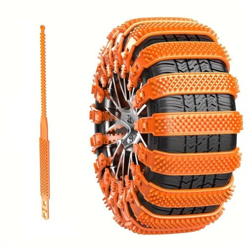 yuluxlh Reifen-Kabelbinder für Schnee für Audi New A4 B9 2016-2023(Sedan), Wiederverwendbare Auto-Anti-Schneeketten, Auto-Winterreifen-Felgenkette,A-Yellow 10Pcs(Two Tires)