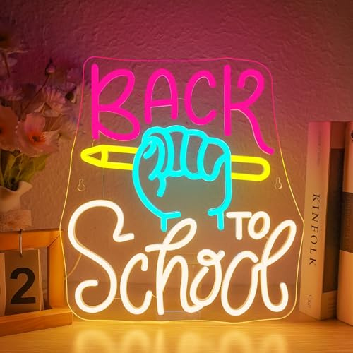 Horseneon Black To School Neon schild,Dimmbares Neonlicht Schriftzug für Wanddeko,Schriftzug Neon Sign,Leuchtreklamen Neonlicht für Schulklassenräume, Lernräume,Bibliotheken