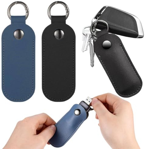 Aufbewahrung Tasche für USB, 2 Stück Schutzhülle für Flash-Laufwerke, Leder-Aufbewahrungstasche, Stiftlaufwerk-Schutzhülle, Speicherstick-Hülle