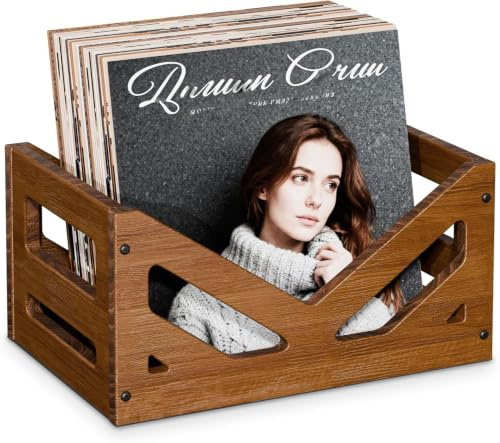 Skivförvaring vinyl skivställ, vinylskivor-låda | 36 x 25 x 18 cm förvaring grammofonskiva box också för album, tidningar, böcker, magasin, böcker