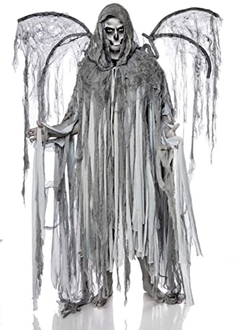 Mask Paradise Halloween Herren Kostüm Angel of Death aus Baumwolle und Polyethylen in der Farbe Grau, Einheitsgröße, 80087-079-004