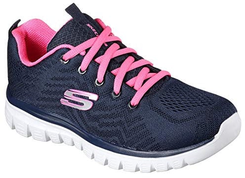 Skechers Graceful Get Connected, Sneaker Donna, Navy Hot Pink, 37 EU Larga