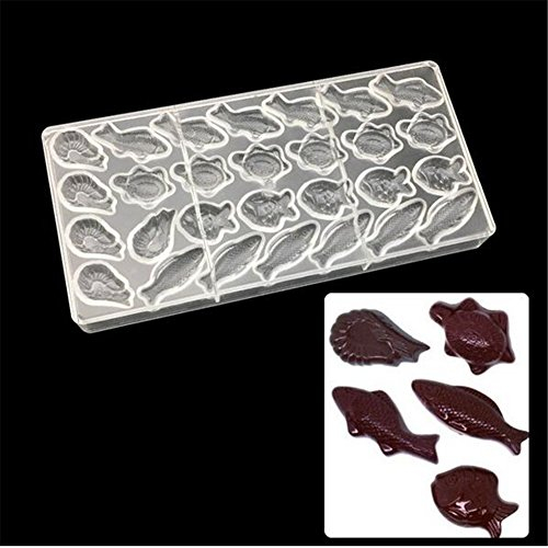 Schokolade Cute Animal Form 21 Tassen Backform, Fisch Schildkröte Tierdesign 3D Klar Polycarbonat Schokolade Form Jelly Candy Form DIY Schokolade Formen Sweet Candy Form Schokolade Backen Tools