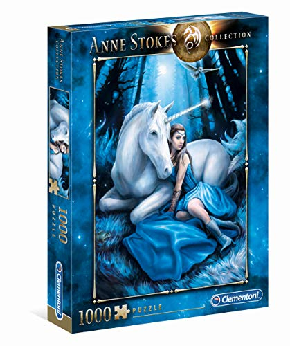 Clementoni 39462 Blauer Mond – Puzzle 1000 Teile, Anne Stokes Collection, herausforderndes Geschicklichkeitsspiel für die ganze Familie, Erwachsenenpuzzle ab 9 Jahren