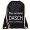 HIPSTER TURNBEUTEL RUCKSACK JUTE TURN-BEUTEL RUCKSACK-BEUTEL GYM-BAG TASCHE SPORTBEUTEL BEUTEL | MEI ANDERE DASCH ISCH A LUI WIDDONG | ROT SCHWARZ PINK WEISS (Schwarz)