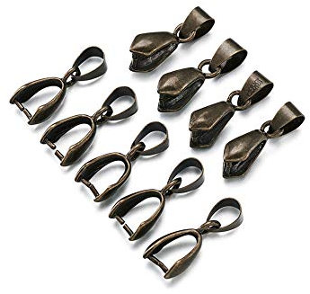 PandaHall 20 stücke Antike Bronze Messing Ice Pick Prise Kautionen Perlen Baumeln Charme 20x7mm Metall Kleiderbügel Anhänger Verschluss Stecker für Schmuck Machen