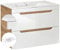 Lomadox Waschtisch mit Unterschrank Hochglanz weiß Wotan Eiche Nb., 81 cm Keramik Waschbecken, Softclose-Schubkästen