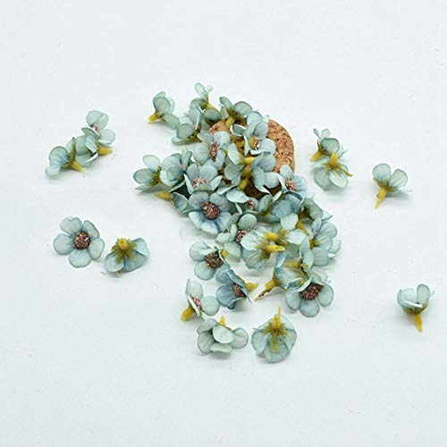 50pcs Mini Seide Gänseblümchen Multicolor gefälschte Blumenkopf Scrapbooking DIY Weihnachtsgirlande billige künstliche Blumen für Wohnkultur, blau