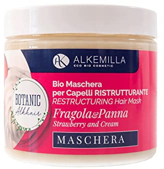 Alkemilla Maske für Haare, Creme und Erdbeere, 200 ml, Ecobio Code 84