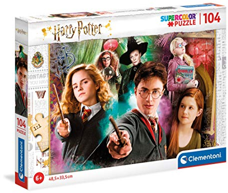 Clementoni | Puzzle Harry Potter 104 Pièces | Supercolor | Puzzle Enfant 6 Ans+ | 48,5 x 33,5 cm | Jeu Éducatif | Observation et Logique | Activité Ludique | Cadeau Magique