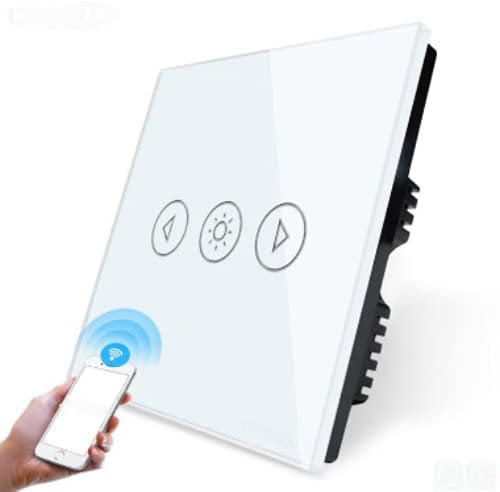 KONOQ Glass Panel Smart Touch Light Switch - WIFI Dimmer (White, 1 Gang)
