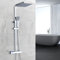 Bathroom Thermostatic Shower Mixer Set Handheld Shower and with Adjustable 8 Overhead Rainfall Shower Head Twin Head & Body Chrome Plated Set