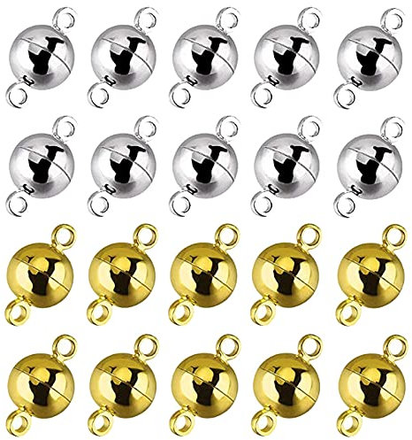 Magnetverschluss Schmuck Stark 20 Stücke Schmuck Magnetverschluss Gold Magnetverschluss Kette Magnetverschluss Armband MagnetverschlüSse FüR Ketten Für Halskette Armband Machen(6mm)