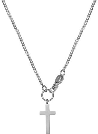 OIDEA Herren Damen Halskette Kreuz: Silber Unisex Kreuzkette aus Edelstahl Kette mit Kreuz Anhänger Schmuck Geschenk für Männer Frauen