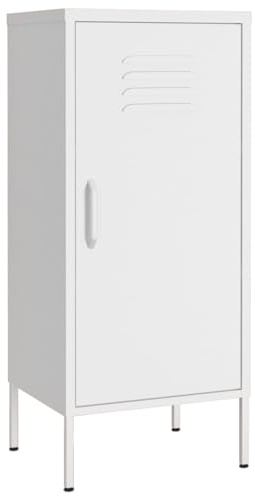 vidaXL Storage Cabinet White 42.5x35x101.5 cm Steel