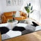 Stylish Large Area Rugs For Living Room - Non Shedding Dense Pile Shaggy Rug For Bedroom Kitchen Carpet Runner Non Slip Floor Mat (60 x 220 cm - 2 ft x 7 ft 3 in, Black White Silver - Pona)