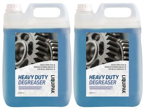 Liquipak Heavy Duty Degreaser & Cleaner 2x5L – Professional multisurface degreaser removes grease & grime, suitable for floors, walls, machinery, tools & industrial equipment.