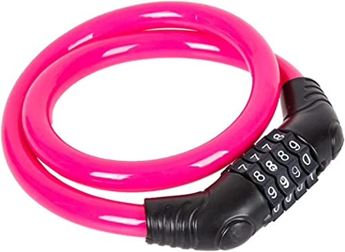 Lucchetto Bici A Combinazione 4 Cifre, Cavo Lunga 65cm Diametro 6mm, Per Bicicletta Monopattino, Colore Assortito 650 mm