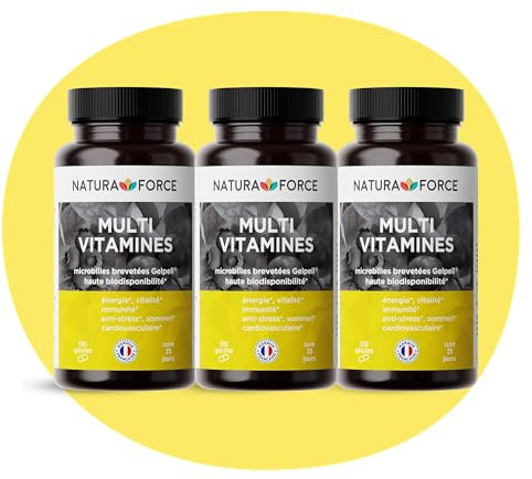 NATURA FORCE - Multivitamines Naturelles - Contient 15 vitamines et minéraux essentiels - Made In France - Lot de 3