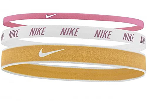 Nike Mixed Width Headbands 3er Pack in der Farbe Pinksicle/White/Yellow Ochre, Maße: ONE Size, N.000.2548.624.OS