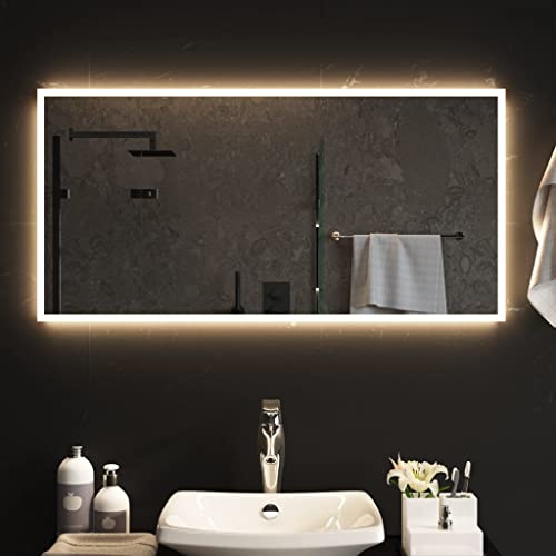 vidaXL LED Badspiegel Beleuchtung Wandspiegel Lichtspiegel Badezimmerspiegel Bad Spiegel Badezimmer Schminkspiegel Hängespiegel 50x100cm