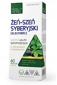 Medica Herbs - Sibirischer Ginseng Eleuthero - Immunsystem - Energie - Vitalität - Gedächtnis - Konzentration - 60 Kapseln - Nahrungsergänzungsmittel