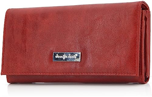 ekavale Portemonnaie Damen mit vielen Kartenfächer - Geldbörse Kunstleder - Geldbeutel für Frauen (Rot)