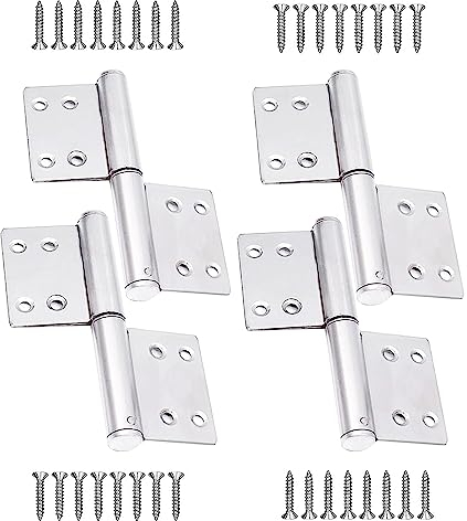4 Piezas Bisagras Acero Inoxidable, Bisagra Bandera, Bisagras Puerta Desmontables, Conectores Bisagras Acero Inoxidable, Bisagras Extraíbles, Adecuado para Ventanas de Dormitorio de Armario
