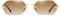 Ggpyyon Retro Rechteck Rahmenlose Sonnenbrille für Damen Herren Trendy Metall Gold Polygon Randlose Sonnenbrille(Gold/Farbverlauf Braun)