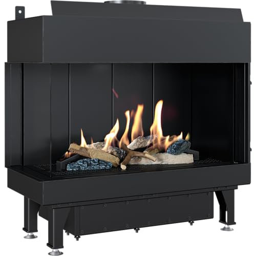 KRATKI Chimenea de gas LEO 70 izquierda, Gas natural (NG) Bartek, 100/150 6,8 kW Clase energética A