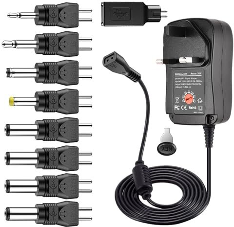 Multi Voltage Power Adapter, Reversible Polarity 30W Universal 3V 4.5V 5V 6V 7.5V 9V 12V Power Supply Adapter Charger for Keyboard Routers Speakers Pedals CCTV Cameras TV Box Audio