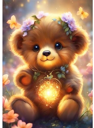 MAXBYE DIY Süßes Bier Diamond Painting für Erwachsen, 5D Diamond Painting Bilder Set, Malen nach Zahlen Diamant Anfänger Cross Stickerei Malerei Kits Wand Dekor 30x40cm