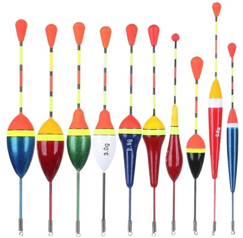 BCZR 10 Stück Schwimmer Angeln, Forellen Posen, Fischen Posen, Posen Angeln, Schwimmer Set Angeln, Posen Angeln Set, Angel-Posen, Angelposen, Für Unterschiedlich Große Fischarten(10Größe)