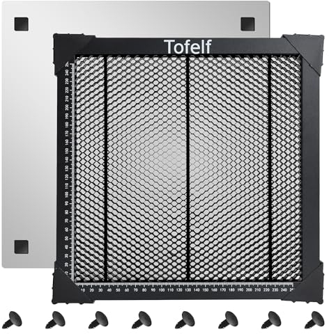 Tofelf Mesa de panal de abeja para máquina de grabado láser, 300 x 300 mm, mesa de panal láser de 11,81 x 11,81 x 0,86 pulgadas, protector de mesa con placa de aluminio, compatible con varias máquinas