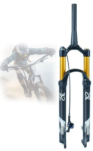 ZECHAO Leichte Legierung Air Bike Federgabel,26 27,5 29 Zoll Hub 140mm mit Federweg 1-1/8 Zoll Mountain/XC/AM/FR Fahrrad Radfahren (Color : Tapered Remote Lock, Size : 26inch)