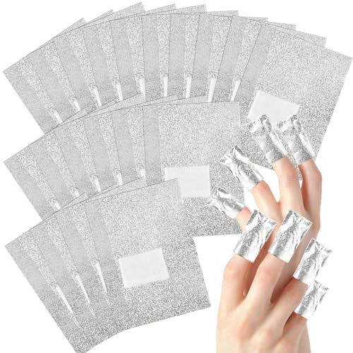 OctBird 500PCS of Tin Foil with Cotton for Nail Removal - Gel Nail Foils & Wraps - Non-Toxic, Unscented