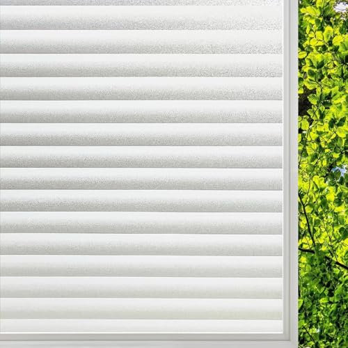 DARUITE Vinilos para Cristales 60x200cm, Esmerilado Rayas Vinilo Adhesivo Cristal Decorativos Electrostatico Anti UV Translucido Laminas Vinilo Ventana Privacidad para Hogar, Oficina, Cocina
